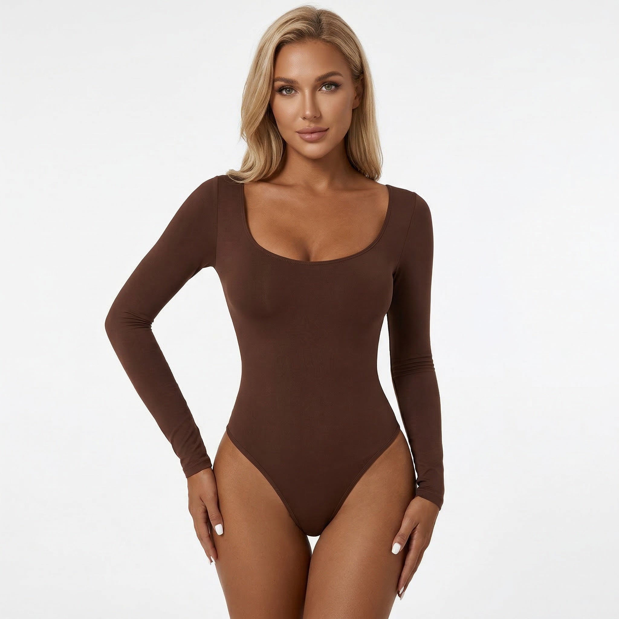 HCRVI | Women's Long Sleeve Shapewear Bodysuit Slim Sculpt Fit