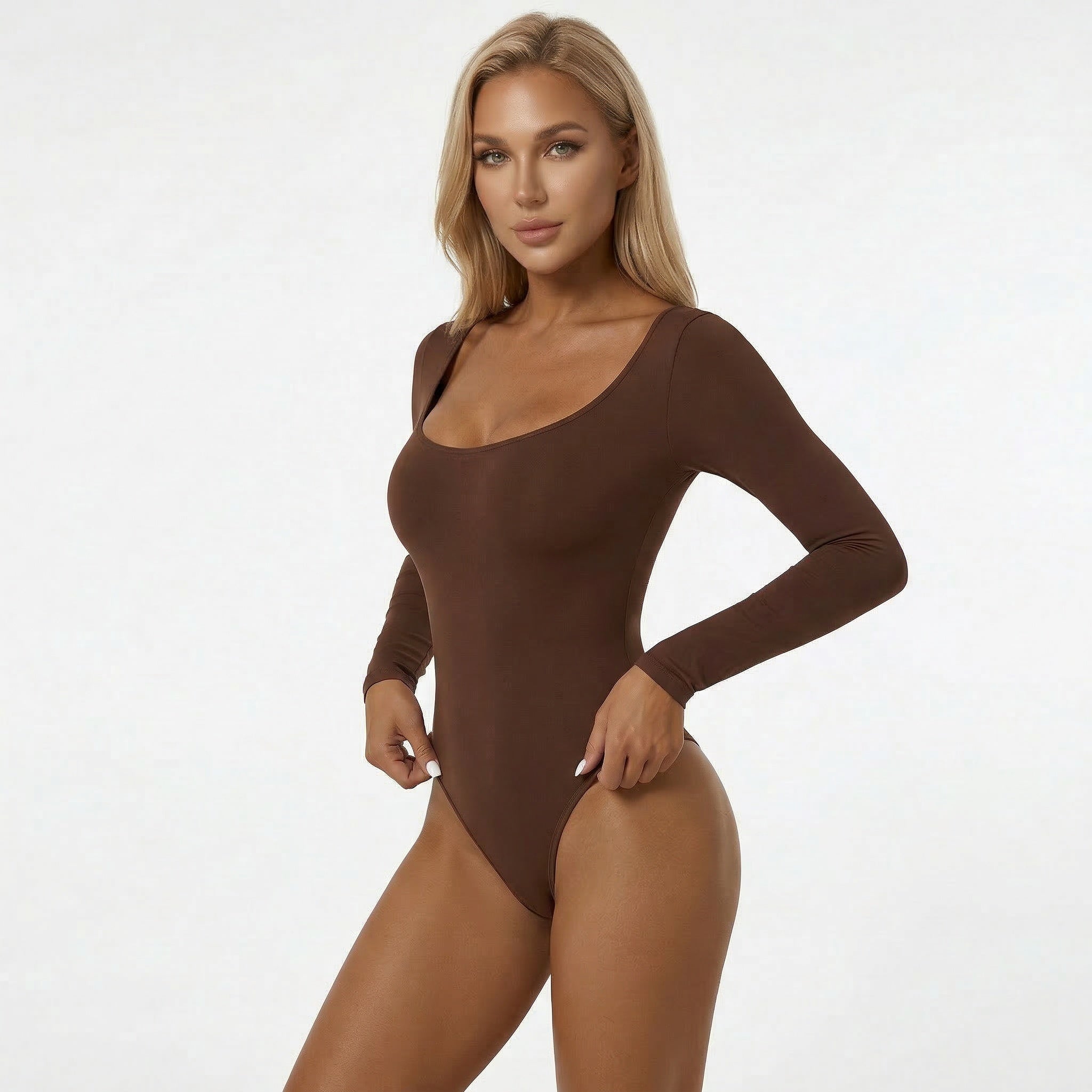HCRVI | Women's Long Sleeve Shapewear Bodysuit Slim Sculpt Fit