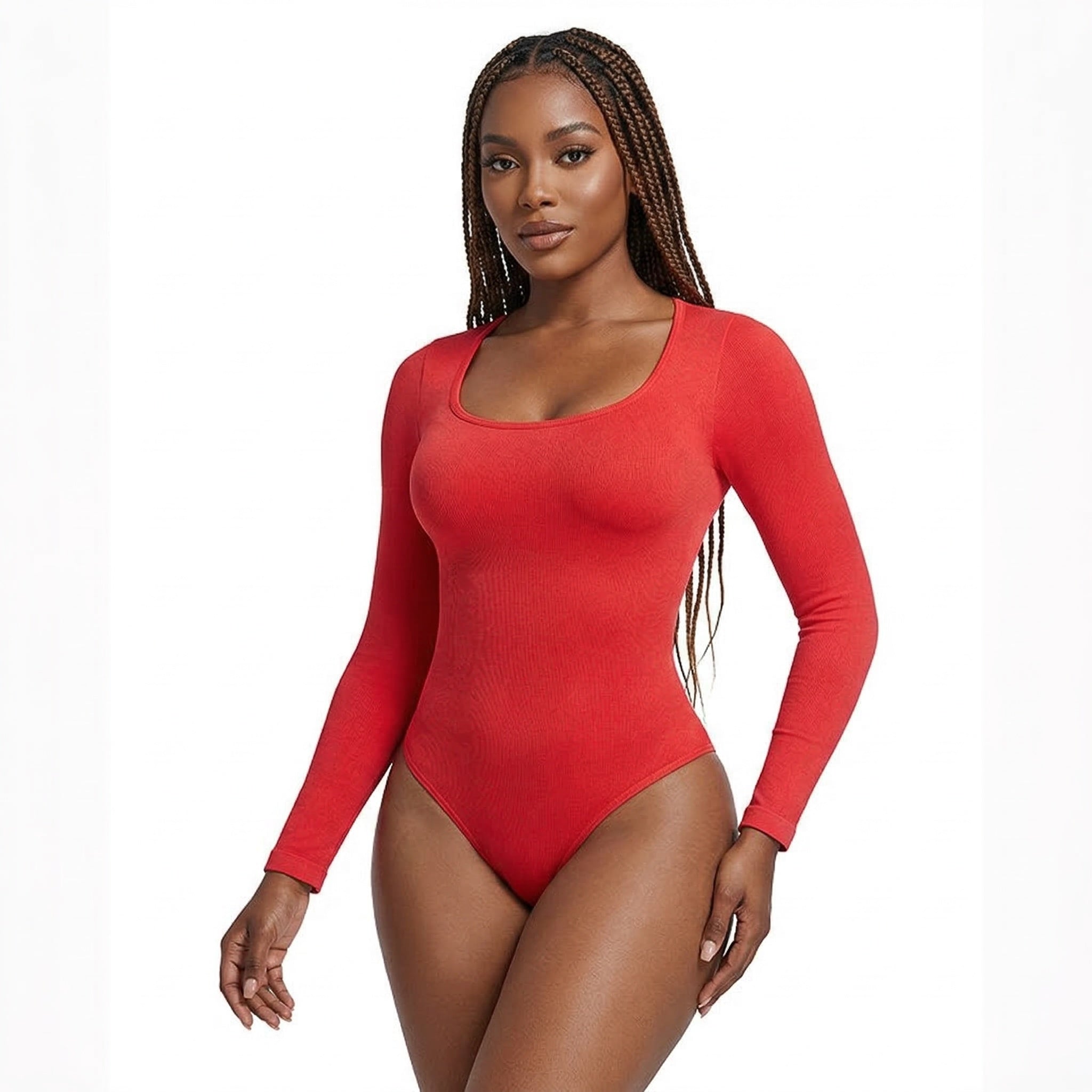 HCRVI | Women’s Square Neck Shapewear Bodysuit Tummy Control Seamless Fit