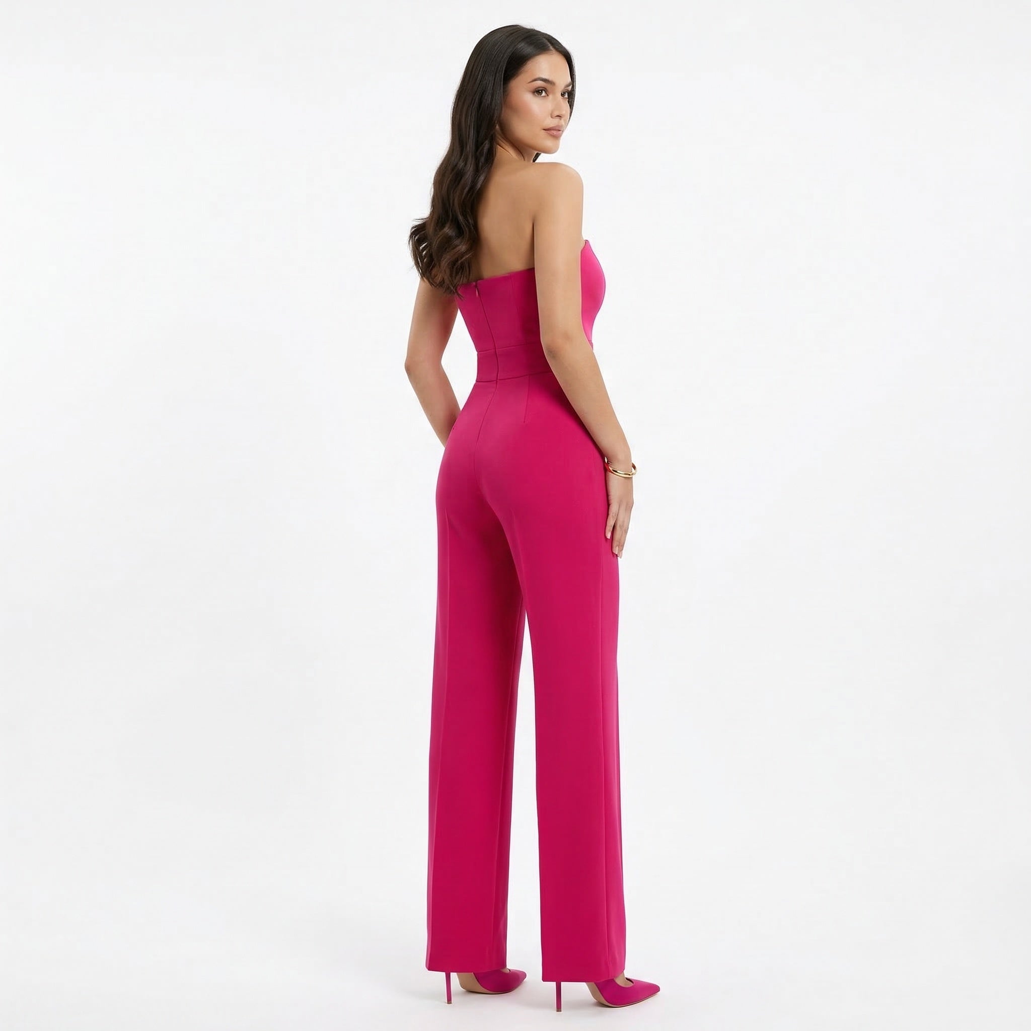 HCRVI | Women’s Strapless Slim Fit Jumpsuit Elegant Straight Leg Outfit